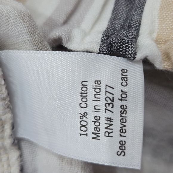 Sonoma Gauzy Striped Cotton Shorts Size M Pull On Beach Coastal Resort - Picture 8 of 9